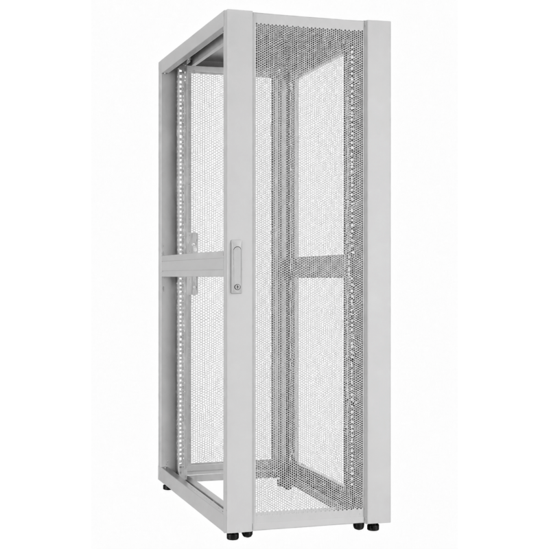 42U Datakeskuksen palvelinkaappi rei'itetyllä ovella 800x1200x2000mm (LxSxK) Harmaa