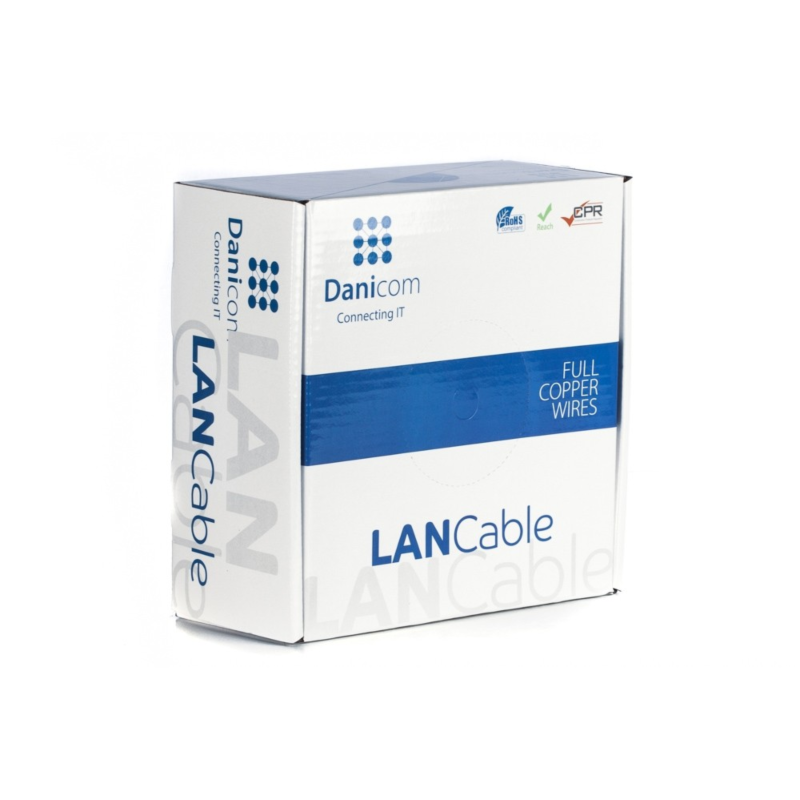DANICOM CAT6 FTP 100 m kaapeli jäykällä rullalla - LSZH (Eca)