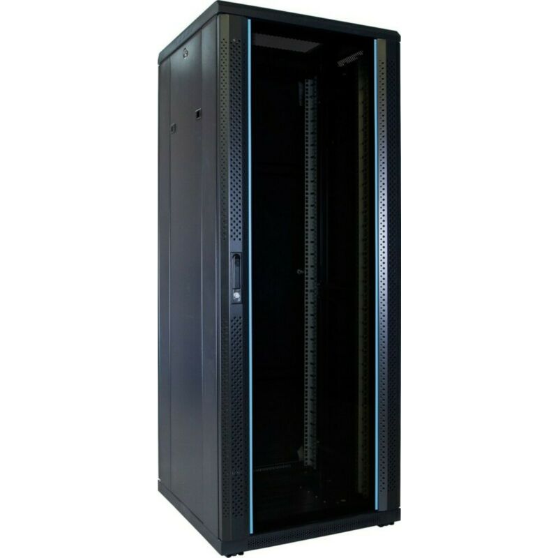 32U palvelinkaappi lasiovella 600x600x1600mm (LxSxK)