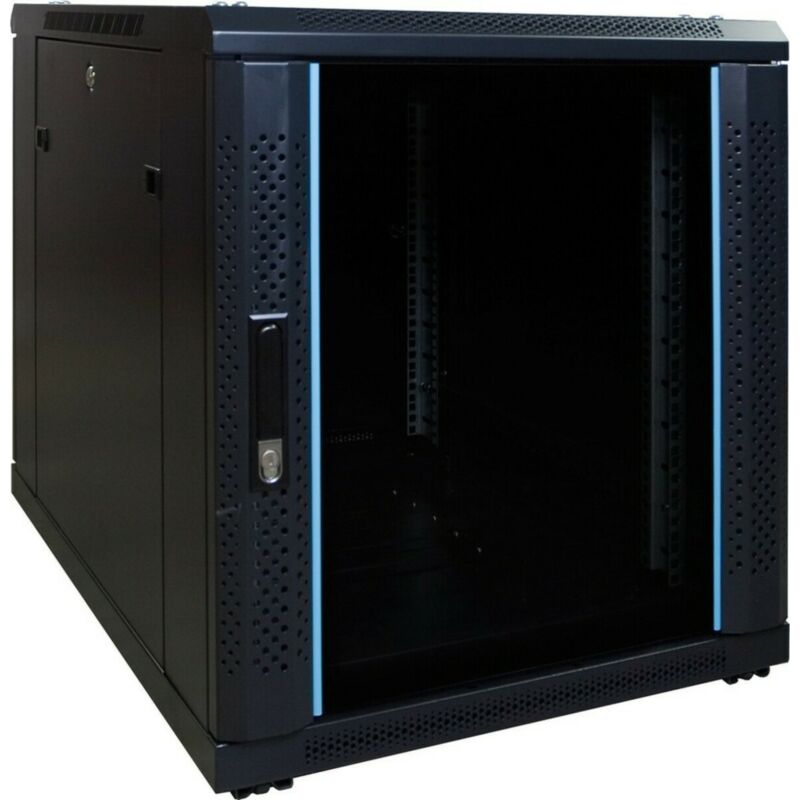 12U minipalvelinkaappi lasiovella 600x800x720mm (LxSxK)