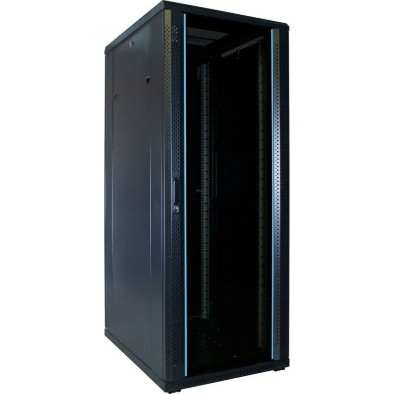 32U palvelinkaappi lasiovella 600x800x1600mm (LxSxK)