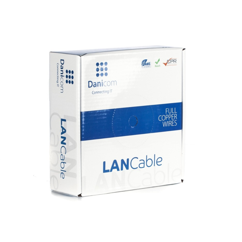 DANICOM CAT6A U/UTP 50 m kaapeli jäykällä rullalla - LSZH (Eca)