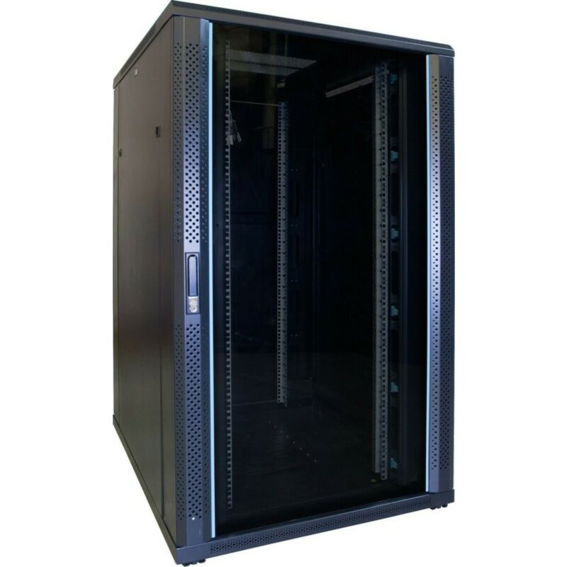 27U palvelinkaappi lasiovella 800x1000x1400mm (LxSxK)