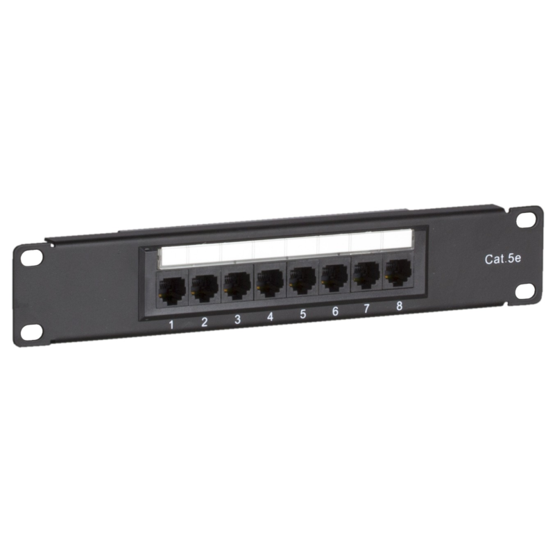 10 tuuman CAT5e UTP-kytkentäpaneeli - 8 porttia