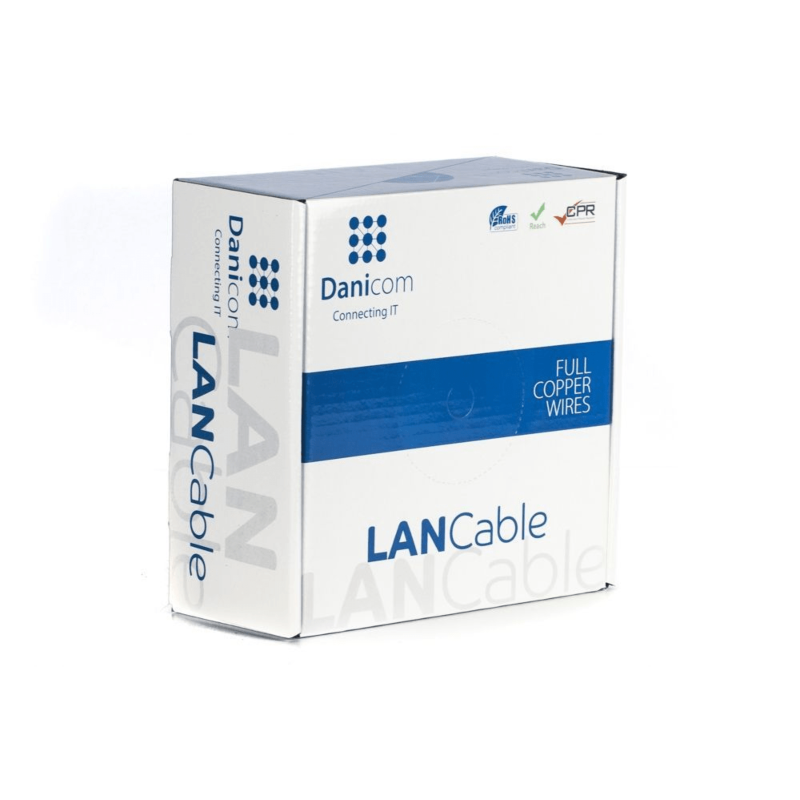 DANICOM CAT7 S/FTP 50m Ulkokaapeli rullalla, jäykkä - PE (Fca)