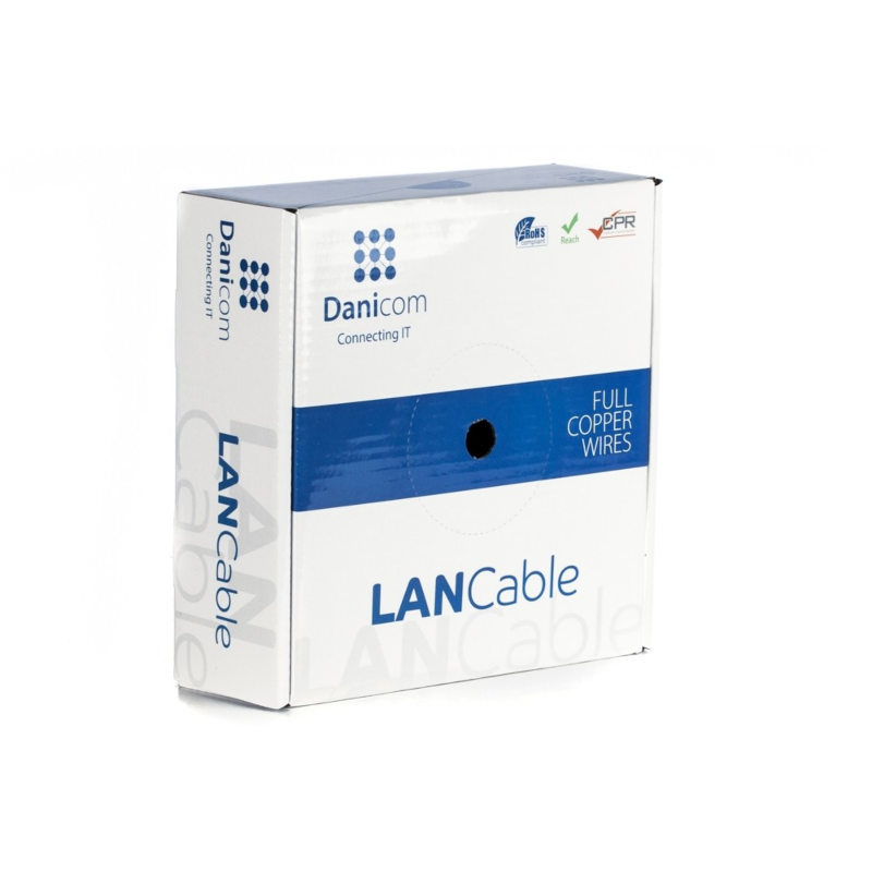 DANICOM CAT6 FTP 50 m kaapeli jäykällä rullalla - LSZH (Dca)