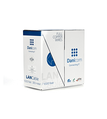 DANICOM CAT6 100 % kupari UTP 305m kaapeli jäykällä rullalla - LSZH (Cca)