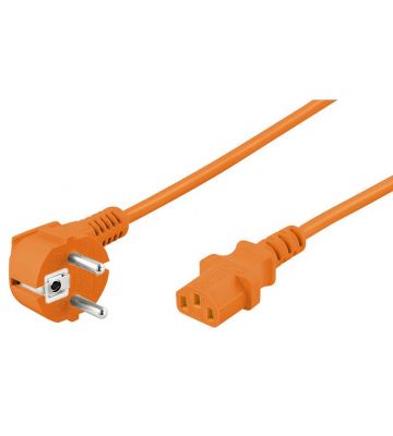 Schuko virtajohto kulmassa C13 2m oranssi