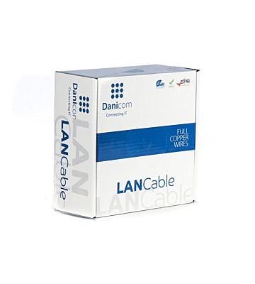 DANICOM CAT7 S/FTP 100m ulkokaapeli jäykällä rullalla - PE (Fca)