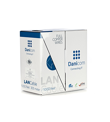 DANICOM CAT5E UTP 305m kaapeli jäykällä rullalla - LSZH (Dca)