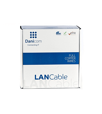 DANICOM CAT5E UTP 100 m kaapeli jäykällä rullalla - LSZH (Dca)