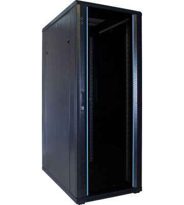 32U palvelinkaappi lasiovella 600x1000x1600mm (LxSxK)