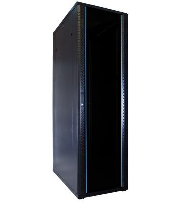 42U palvelinkaappi lasiovella 600x1000x2000mm (LxSxK)