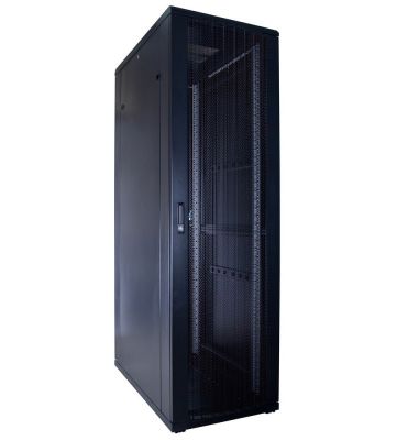 42U palvelinkaappi rei'itetyllä ovella 600x1000x2000mm (LxSxK)