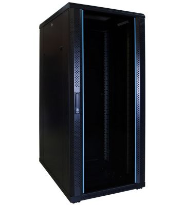 27U palvelinkaappi lasiovella 600x800x1400mm (LxSxK)