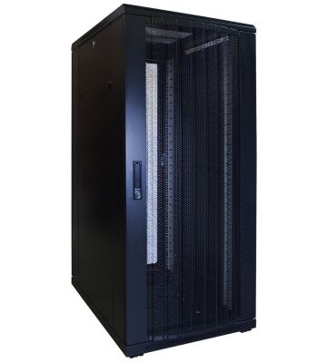 27U palvelinkaappi rei'itetyllä ovella 600x800x1400mm (LxSxK)