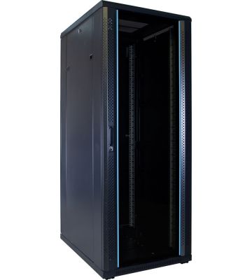 32U palvelinkaappi lasiovella 600x800x1600mm (LxSxK)