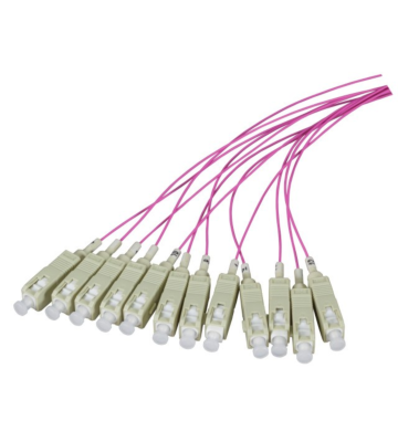 OM4 valokuituinen pigtail violetti LC - 12 kpl