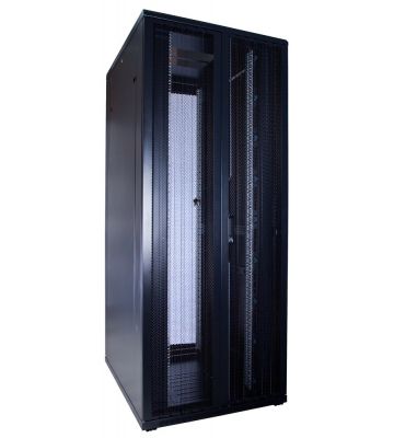 42U palvelinkaappi kaksinkertaisella rei'itetyllä etu- ja takaovilla 800x1000x2000mm (LxSxK)