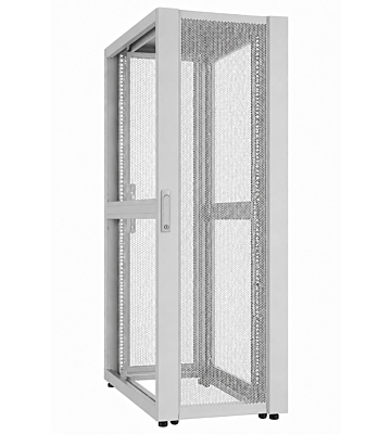 52U konesalipalvelinkaappi rei'itetyllä ovella 800x1000x2400mm (LxSxK) harmaa