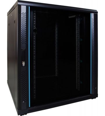 18U palvelinkaappi lasiovella 800x800x1000mm (LxSxK)