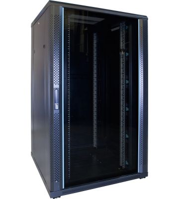 27U palvelinkaappi lasiovella 800x800x1400mm (LxSxK)