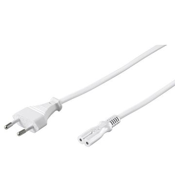 Virtajohdon europistoke C7:een 5m valkoinen
