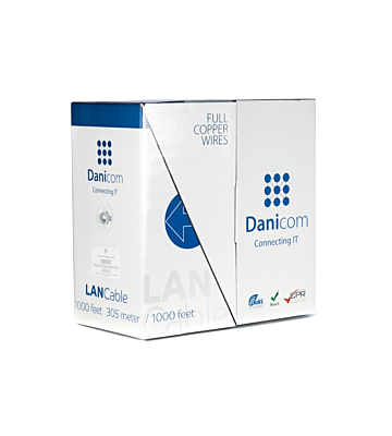 DANICOM CAT5E FTP 305m kaapeli jäykällä rullalla - LSZH (Dca)