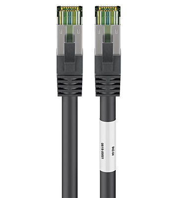 Cat8 S/FTP (PIMF) patch-kaapeli 3m musta