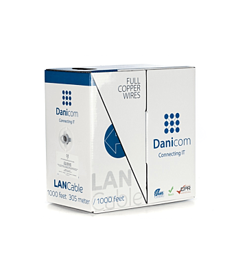DANICOM CAT5E UTP 305m kaapeli jäykällä rullalla - LSZH (Dca)