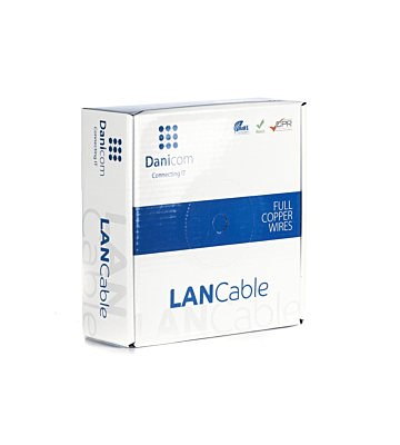 DANICOM CAT6A U/UTP 50 m kaapeli jäykällä rullalla - LSZH (Dca)