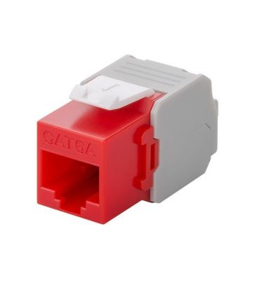 CAT6a UTP Keystone -liitin - työkaluton - punainen