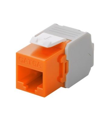 CAT6a UTP Keystone -liitin - työkaluton - oranssi