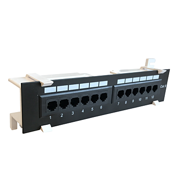CAT6 UTP Wallmount Patch Panel - 12 porttia