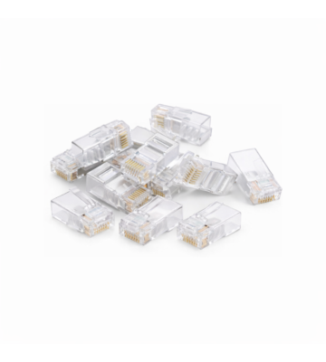 DANICOM UTP CAT6 RJ45 Push-through liitin - Läpivienti joustavalle ytimelle - 10 kpl