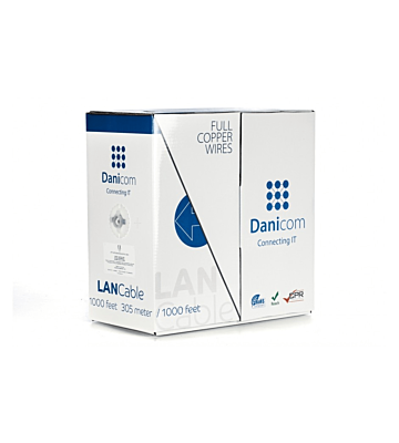 DANICOM CAT6 100 % kupari UTP 305m kaapeli jäykällä rullalla - LSZH (Cca)