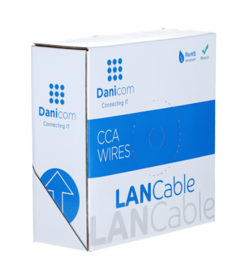 CAT6 SF/UTP 100m kaapeli rullalla, jäykkä harmaa CCA
