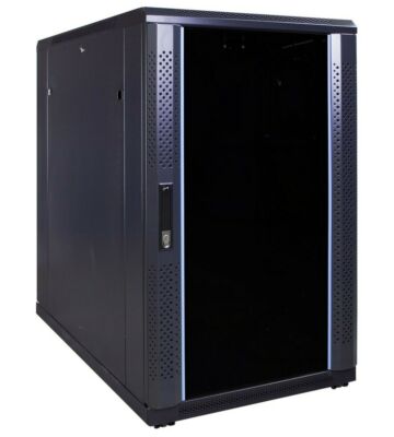 18U palvelinkaappi lasiovella 600x1000x1000mm (LxSxK)