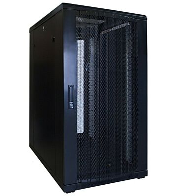 22U palvelinkaappi rei'itetyllä ovella 600x800x1200mm (LxSxK)