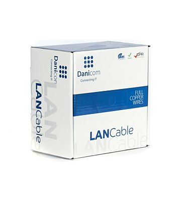 DANICOM CAT6 FTP 100 m kaapeli rullalla joustava - PVC (Fca)