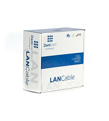 DANICOM CAT6 UTP 100 m kaapeli rullalla joustava - PVC (Fca)