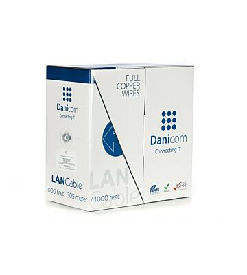 DANICOM CAT6 UTP 305 m kaapeli rullalla joustava - PVC (Fca)