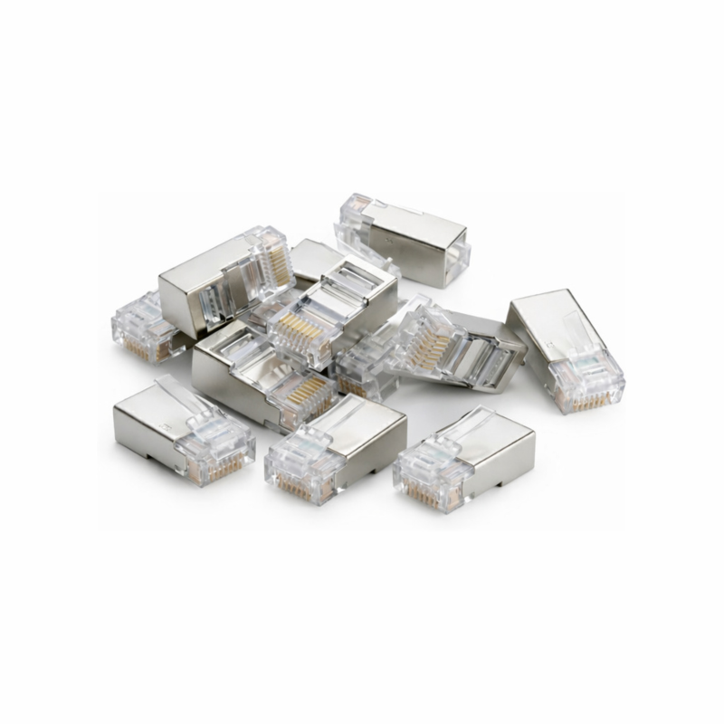 DANICOM SFTP CAT6A RJ45 Push-through liitin - Läpivienti joustavalle ytimelle - 10 kpl