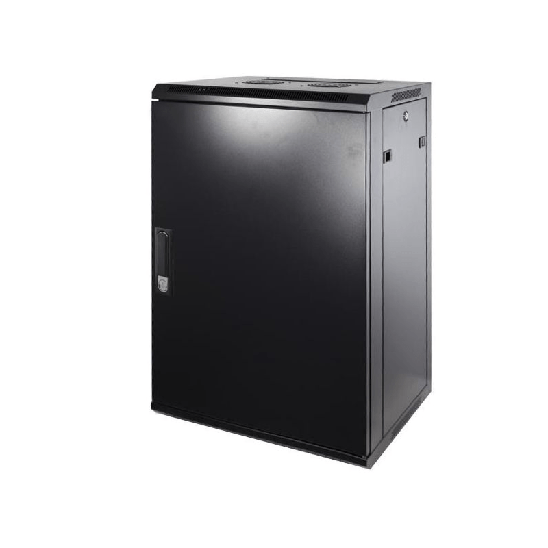 18U seinäkaappi metalliovella 600x600x900mm (LxSxK)