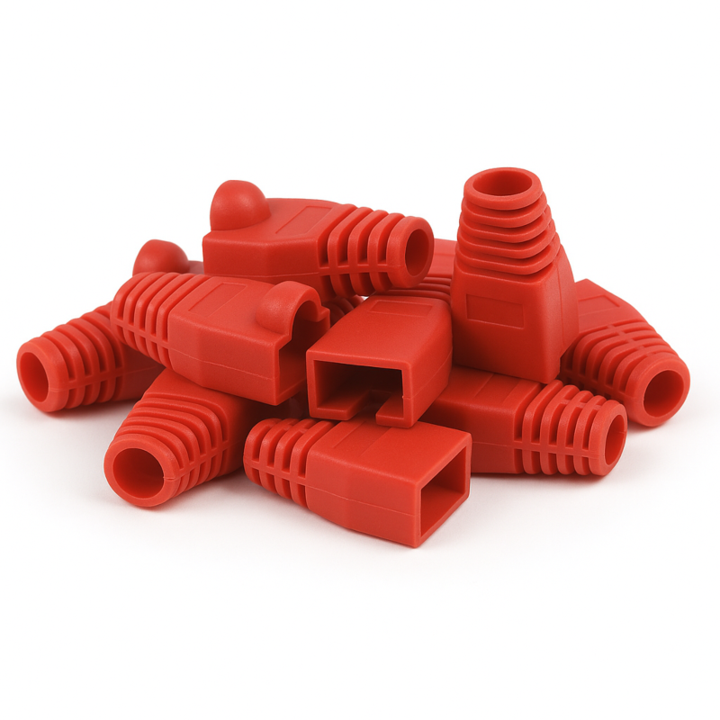 DANICOM RJ45 Kaapeliläpivienti Punainen - 10 kpl
