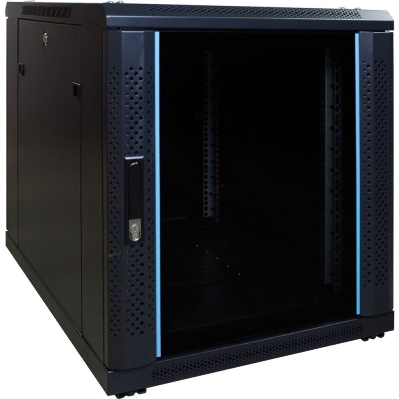 12U minipalvelinkaappi lasiovella 600x800x720mm (LxSxK)