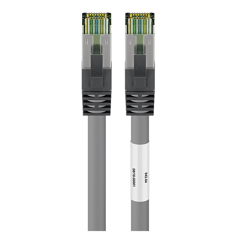 Cat8 S/FTP (PIMF) patch-kaapeli 0,25 m harmaa