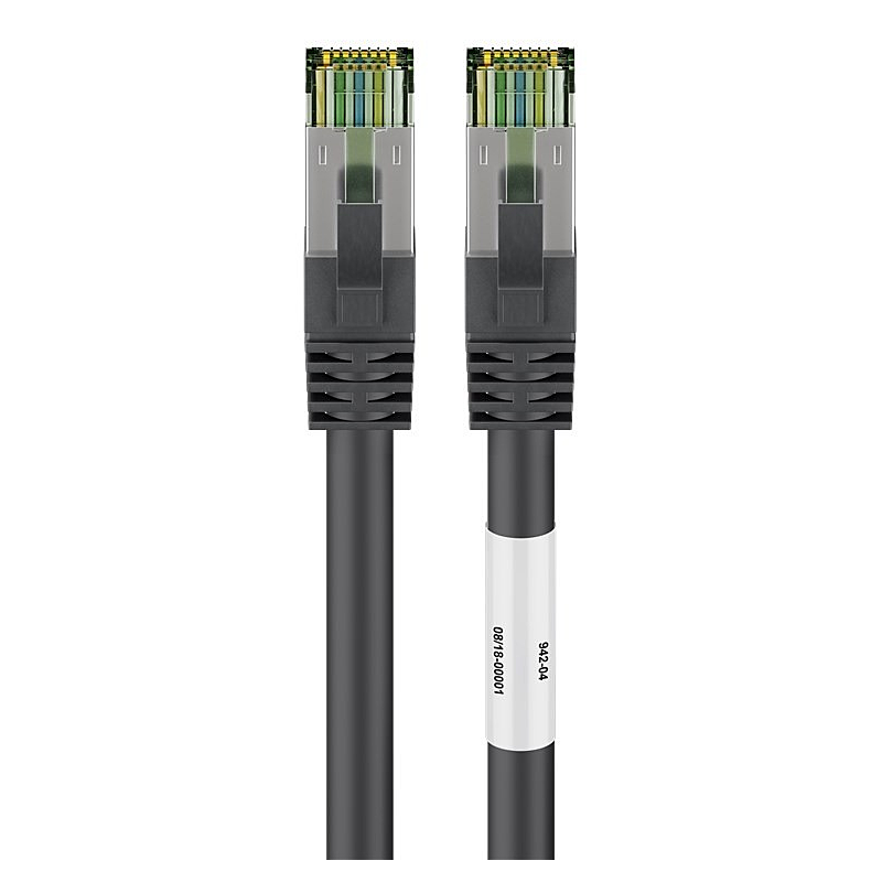 Cat8 S/FTP (PIMF) patch-kaapeli 1m musta