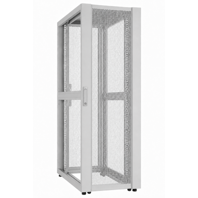 52U konesalipalvelinkaappi rei&#39;itetyllä ovella 800x1000x2400mm (LxSxK) harmaa
