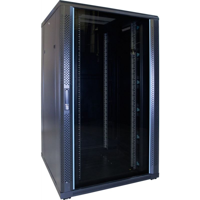 27U palvelinkaappi lasiovella 800x800x1400mm (LxSxK)